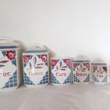 Series of 6 Sarreguemines spice jars