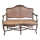 Louis XV rattan cane bench, 19th century