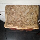 Louis XV style curved bedside table in marquetry