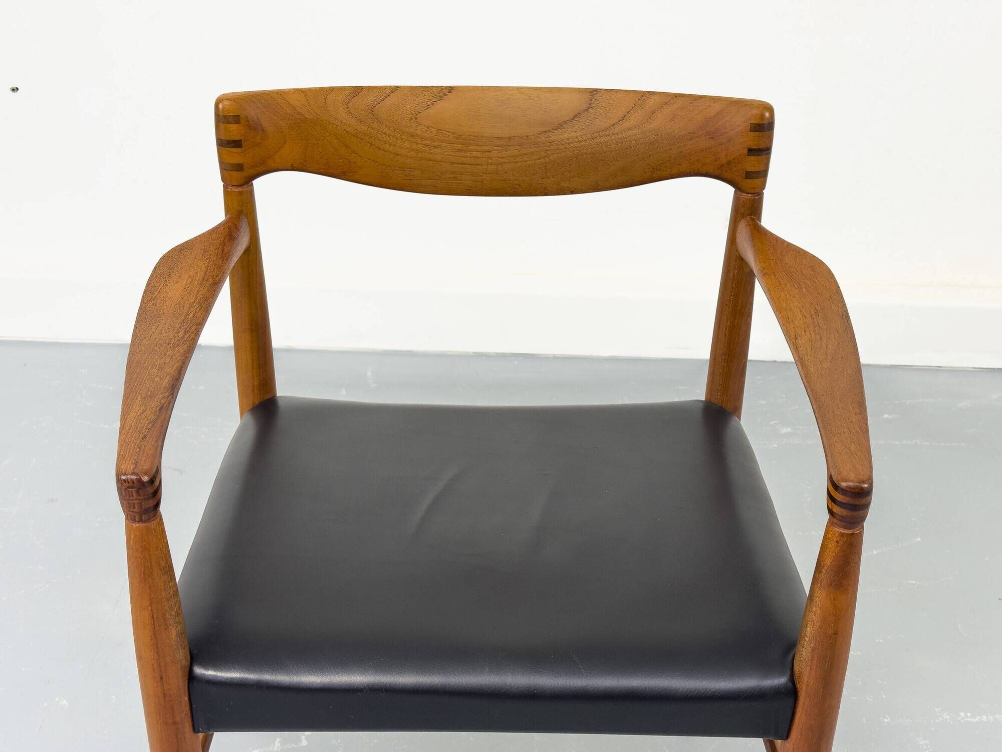 Teak and Leather Armchair by H. W. Klein for Bramin, 1960s
