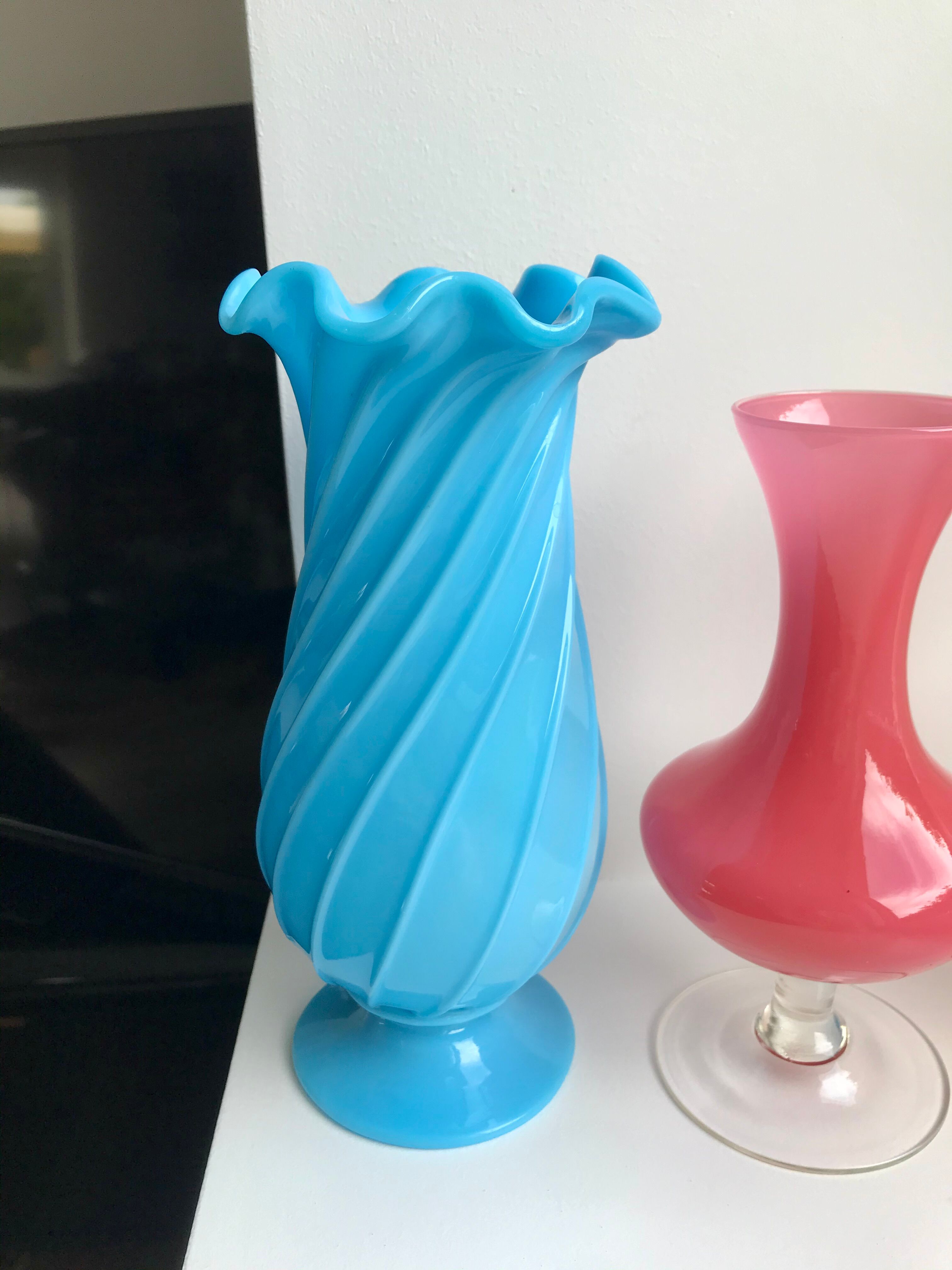 Turquoise blue opaline vase early twentieth century