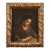 Antique Italian portrait painting from the 17th century