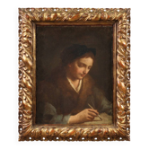 Peinture de portrait italienne antique du XVIIe siècle