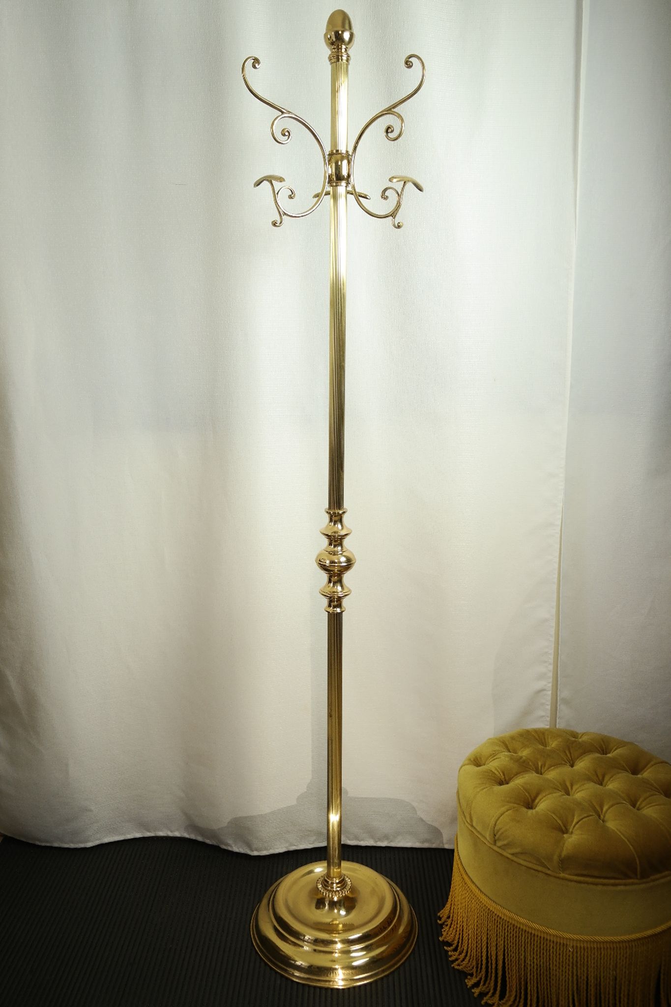 Art Deco brass coat rack from the 20th century.