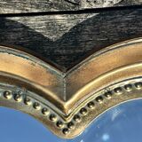 Clover mirror in patinated gold metal Diam 66 cm
