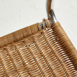 Tubular chair with wicker seat and backrest