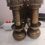 Paire de lampes en bronze