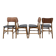 Set of 4 Danish chairs in teak and black faux leather, 1960s.