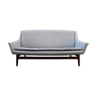 Danish two seater sofa 60 years in teak and fabric