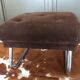 Velvet pouf adjustable footrest