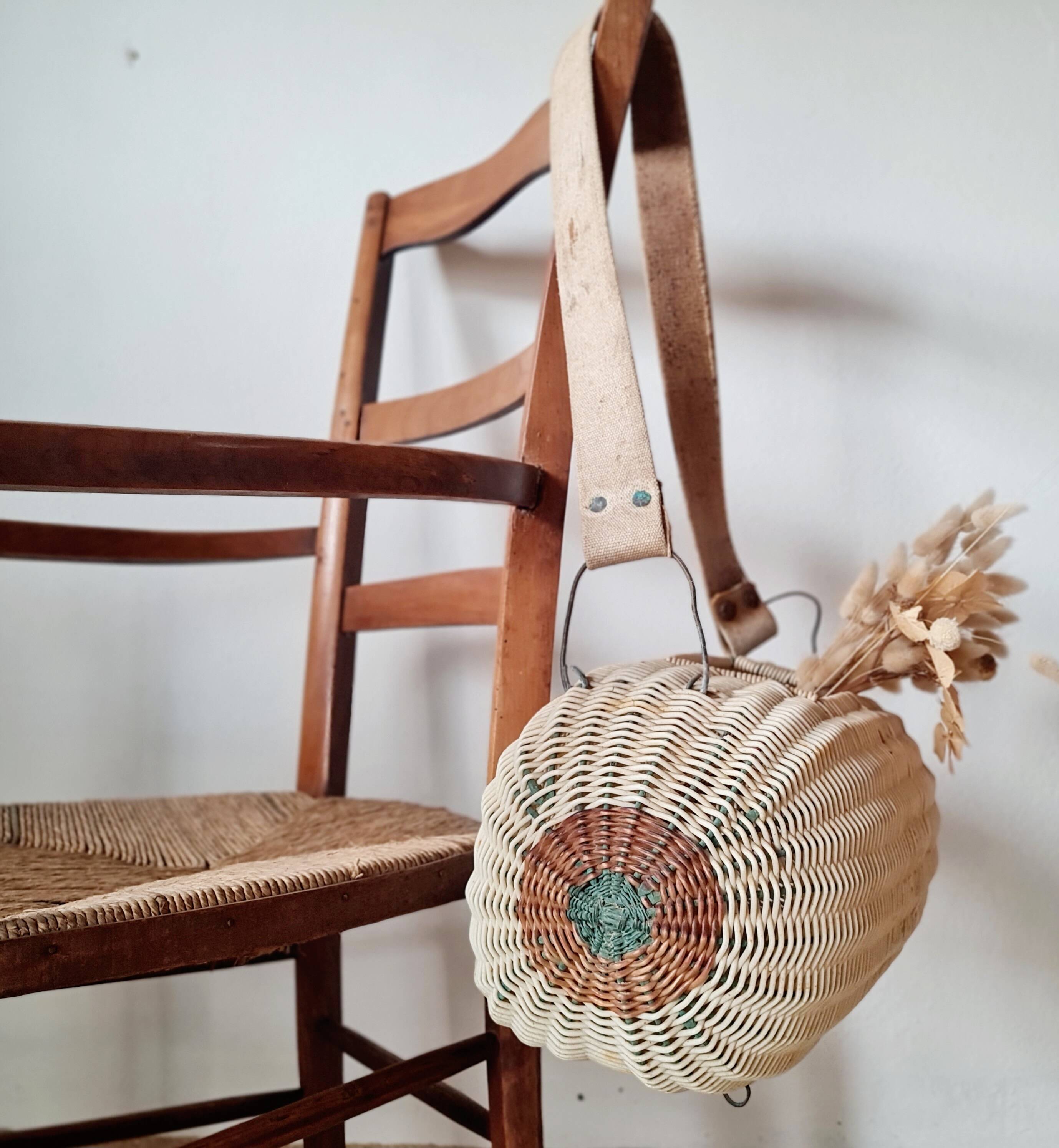 Rattan messenger bag