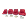Set of 4 tulip chairs in fabric with flower pattern Erzeugnis lush edition