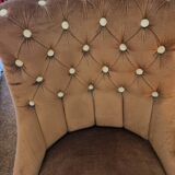 Fauteuil crapaud  capitonné 1970