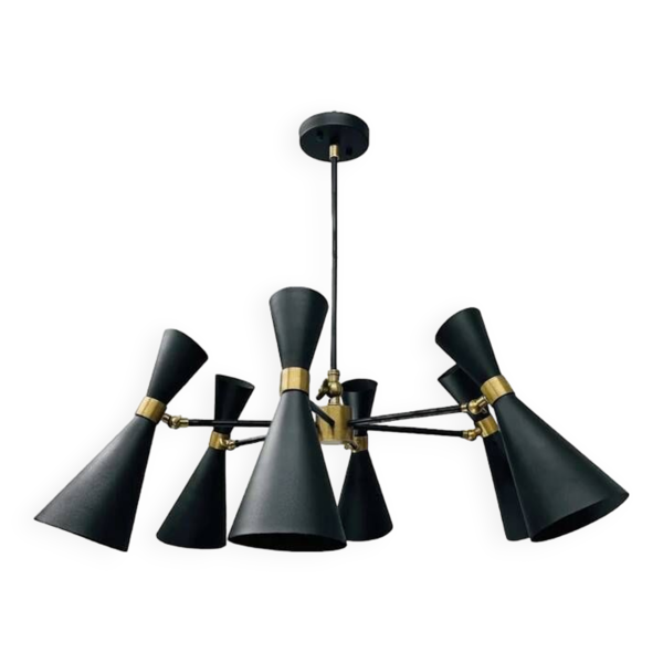 Lustre en laiton moderne du milieu du siècle