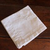 Square white tablecloth with English embroidery