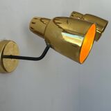 Pair of vintage adjustable wall lights, brass, France 1960