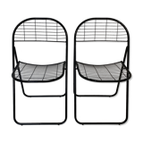 Set of 2 post modern wire chairs by Niels Gammelgaard for Ikea , 1980's