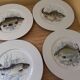 6 fish plates made of Bavarian porcelain