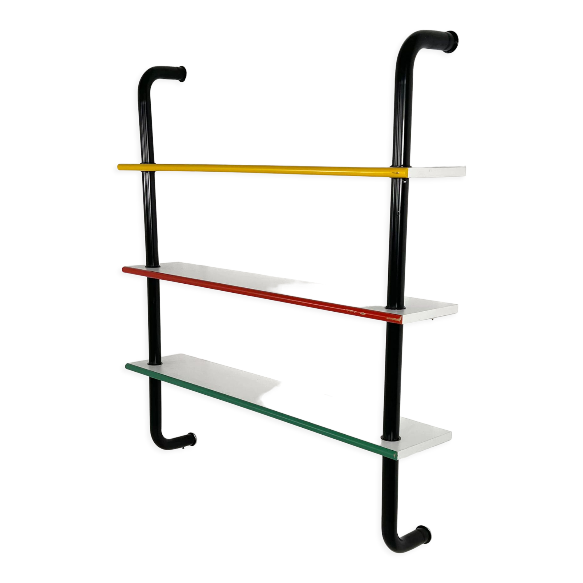 Multicolored tubular wall shelf, 1980