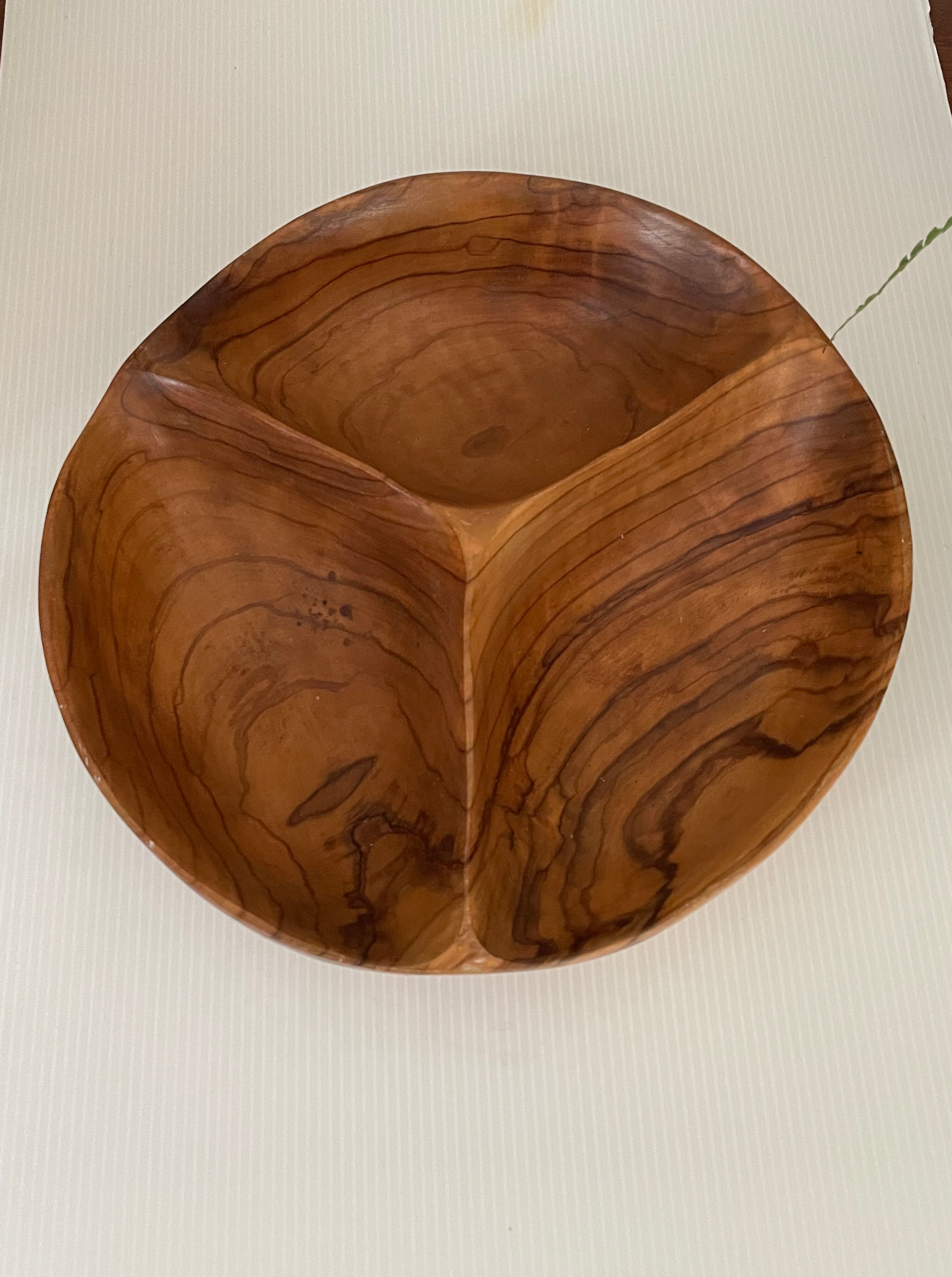 Vintage olive wood dish