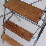 Wood and formica step stool chair