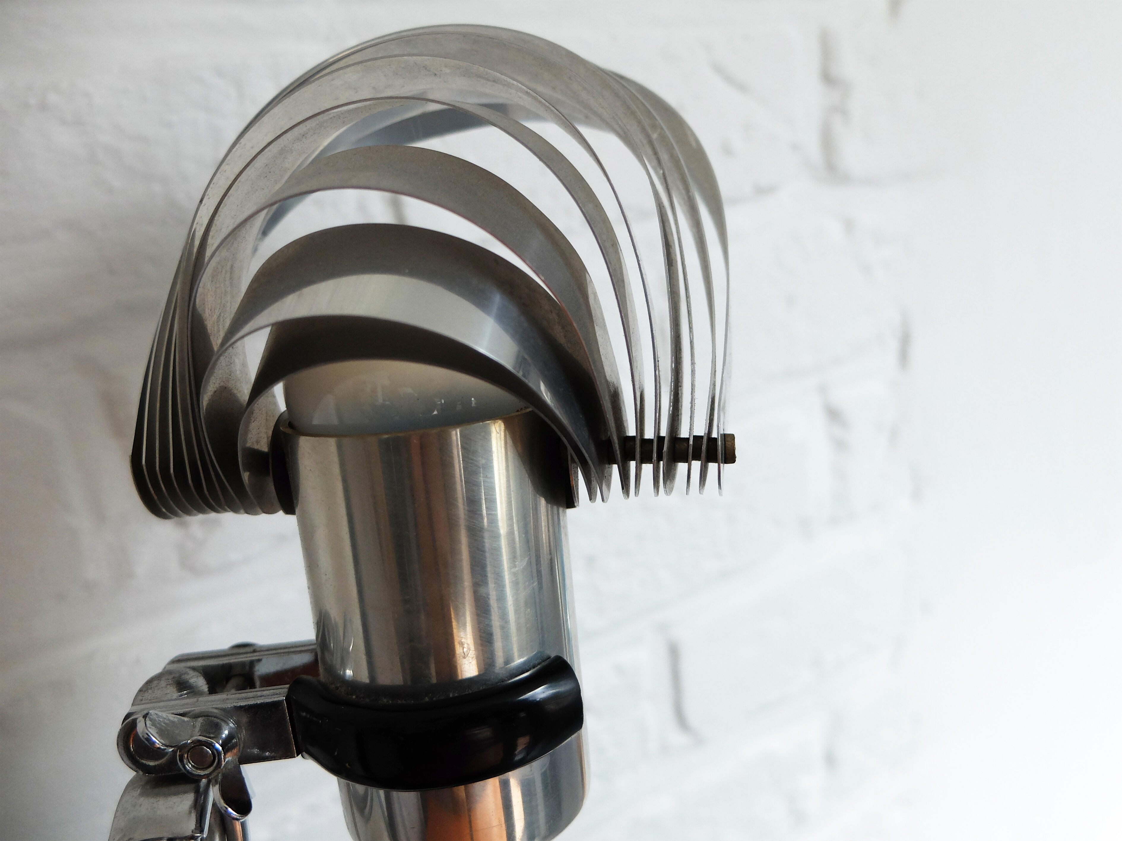 Adjustable metal clip lamp, fan, 1980s