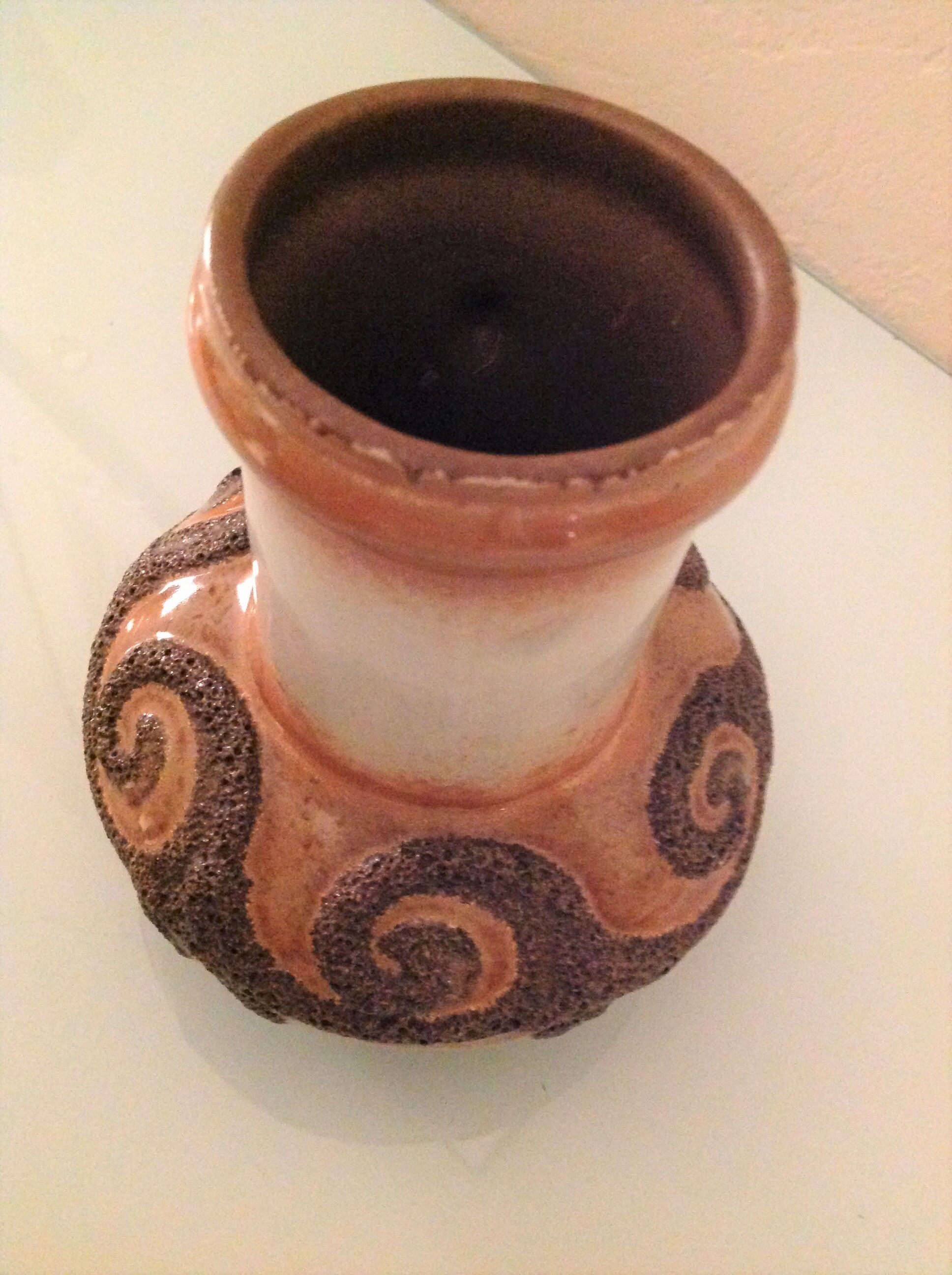 Fat Lava beige ceramic vase by Strehla West Germany vintage 60s-70s