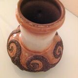Fat Lava beige ceramic vase by Strehla West Germany vintage 60s-70s
