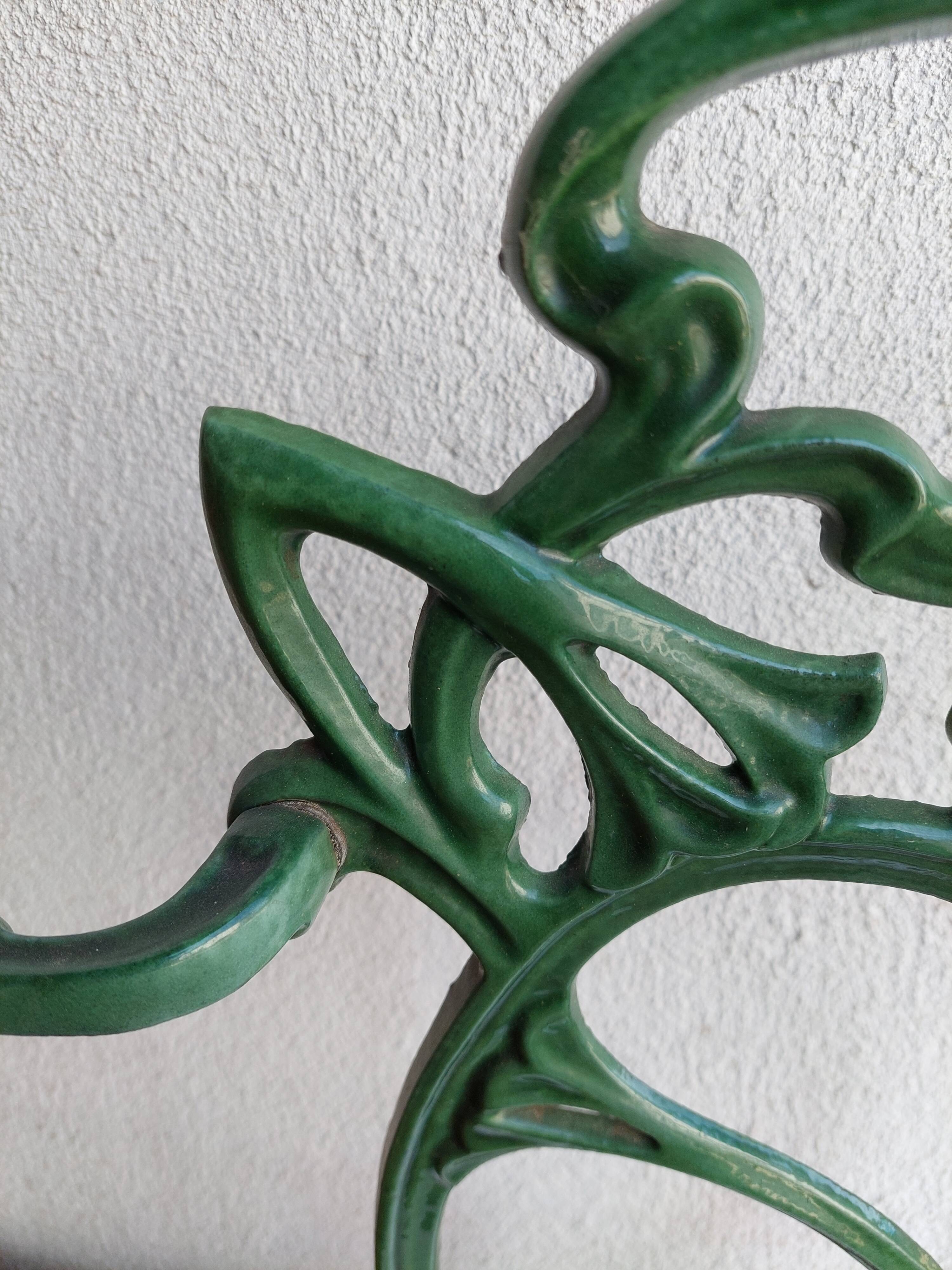 Enamelled cast iron umbrella door 1900