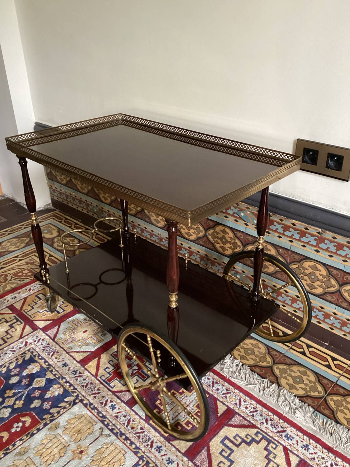 Vintage Fratelli Orsenigo rolling trolley