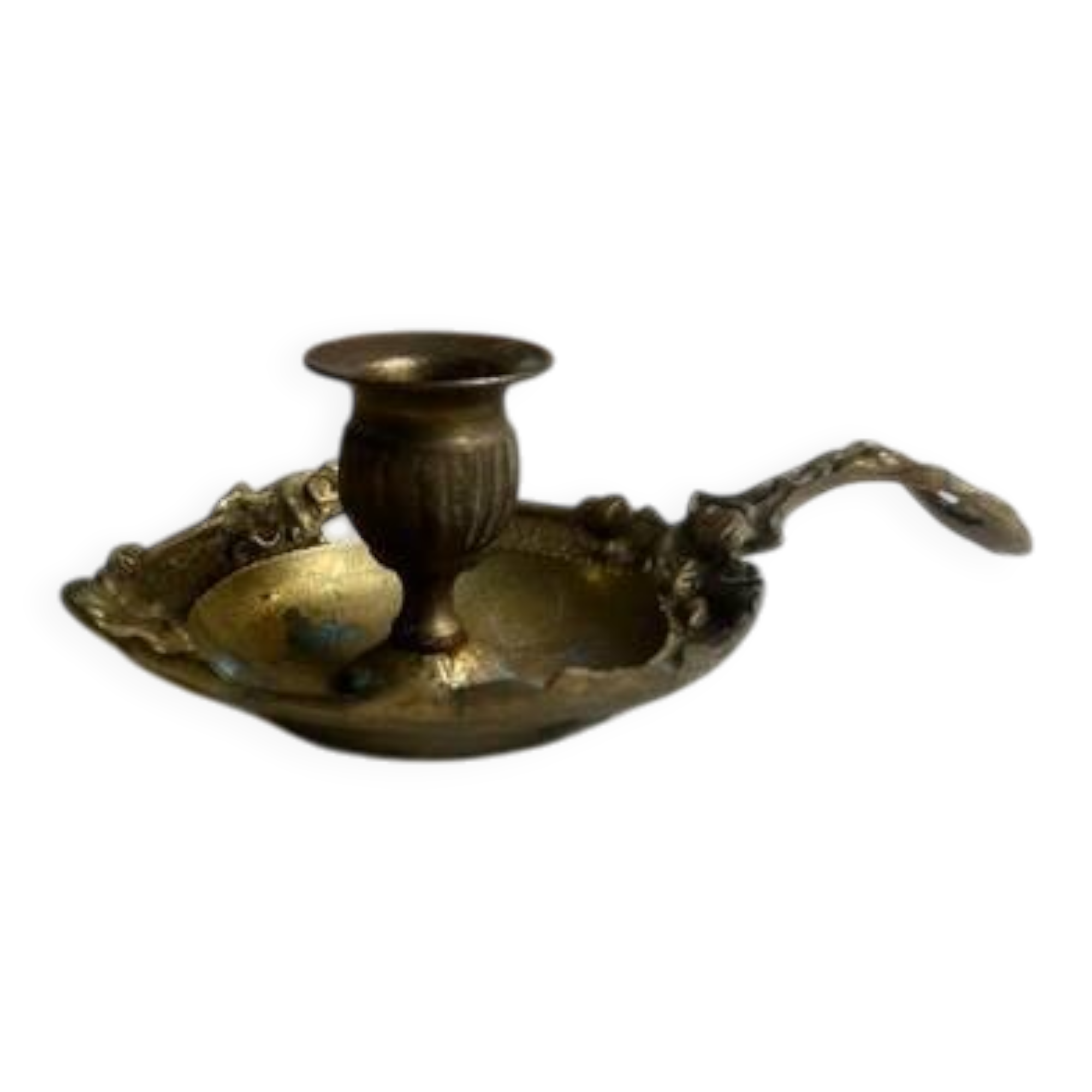 Antique gilt bronze hand candlestick