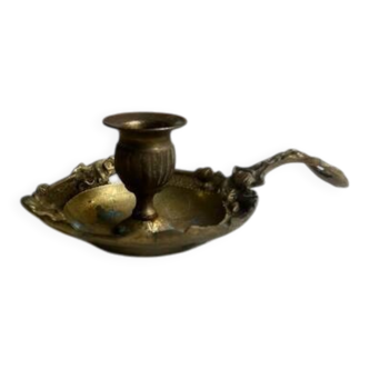 Antique gilt bronze hand candlestick