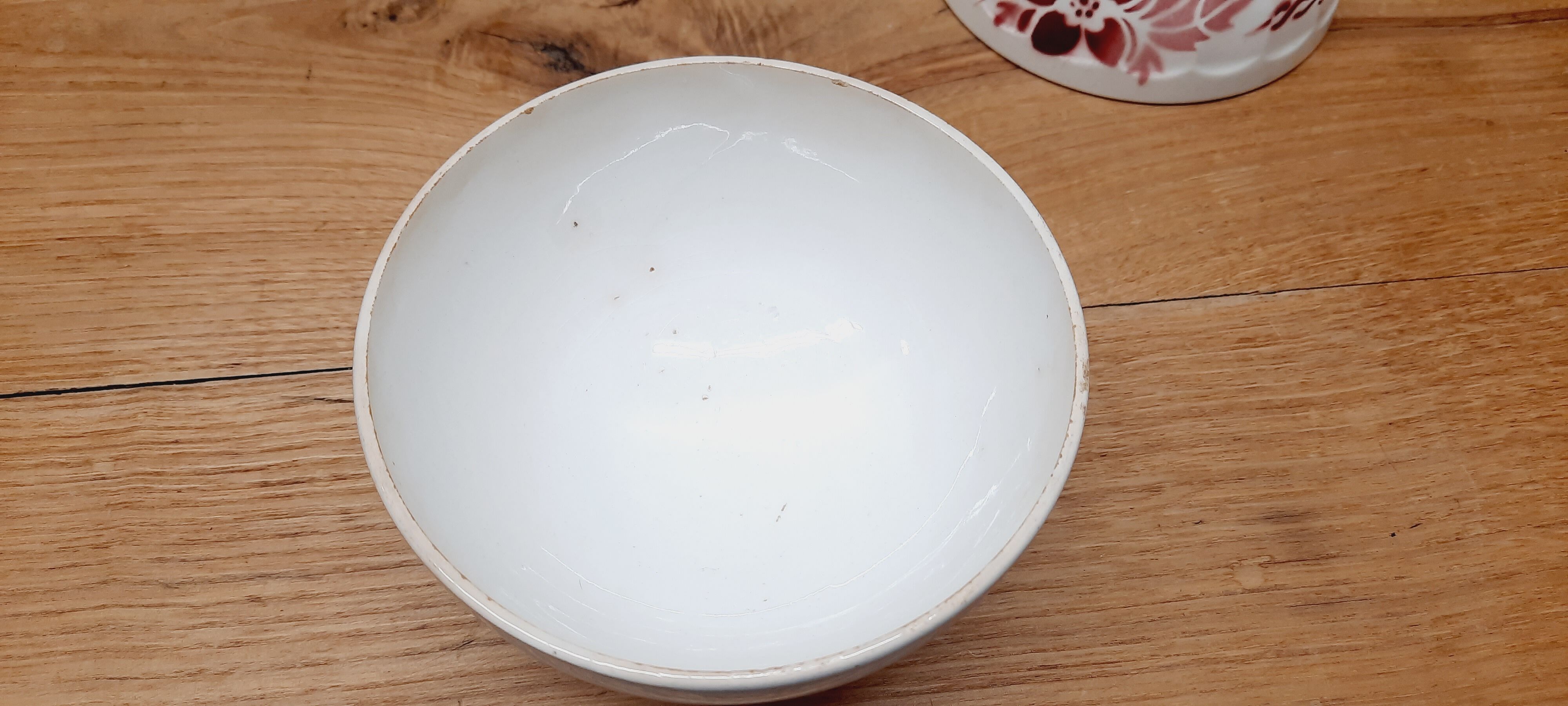 Old pink and grey bowl