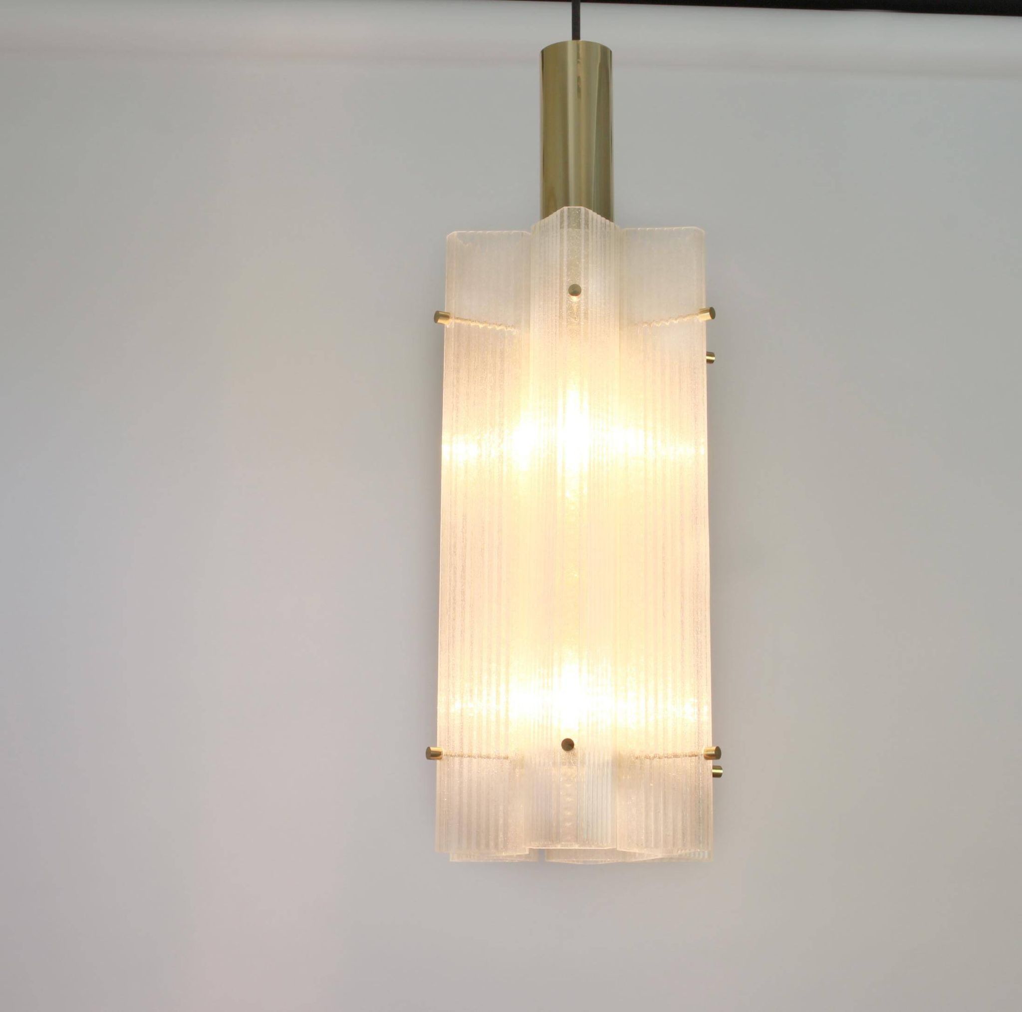 Murano glass ice pendant by Limburg, Germany, 1970s