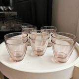 10 glasses of pink amber water