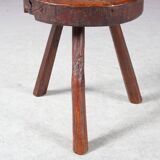 1950s Brutalist tripod stool from France