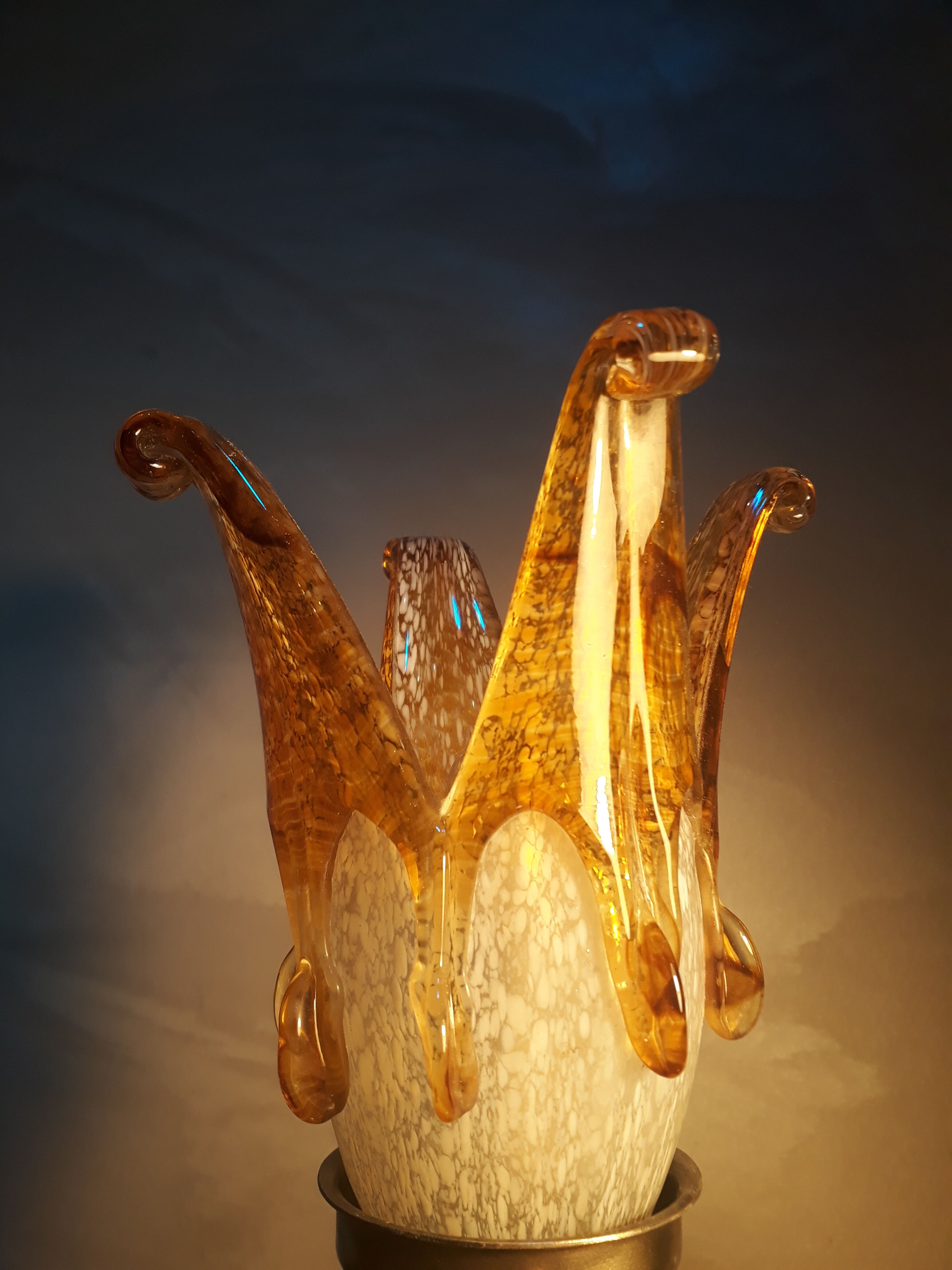 copper brass bronze lamp tulip ancient murano Italy very beautiful