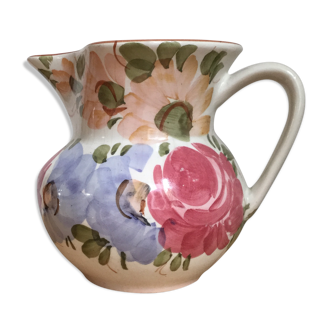 Vintage ceramic milk pot with flowers