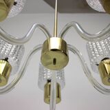 Art Deco All Glass Chandelier by Kamenicky Senov, 1960's, Czechoslovakia