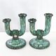 Paire de chandeliers Longwy vintage 1960