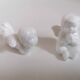 Lot 6 knife holders and 6 porcelain place markers putti angels