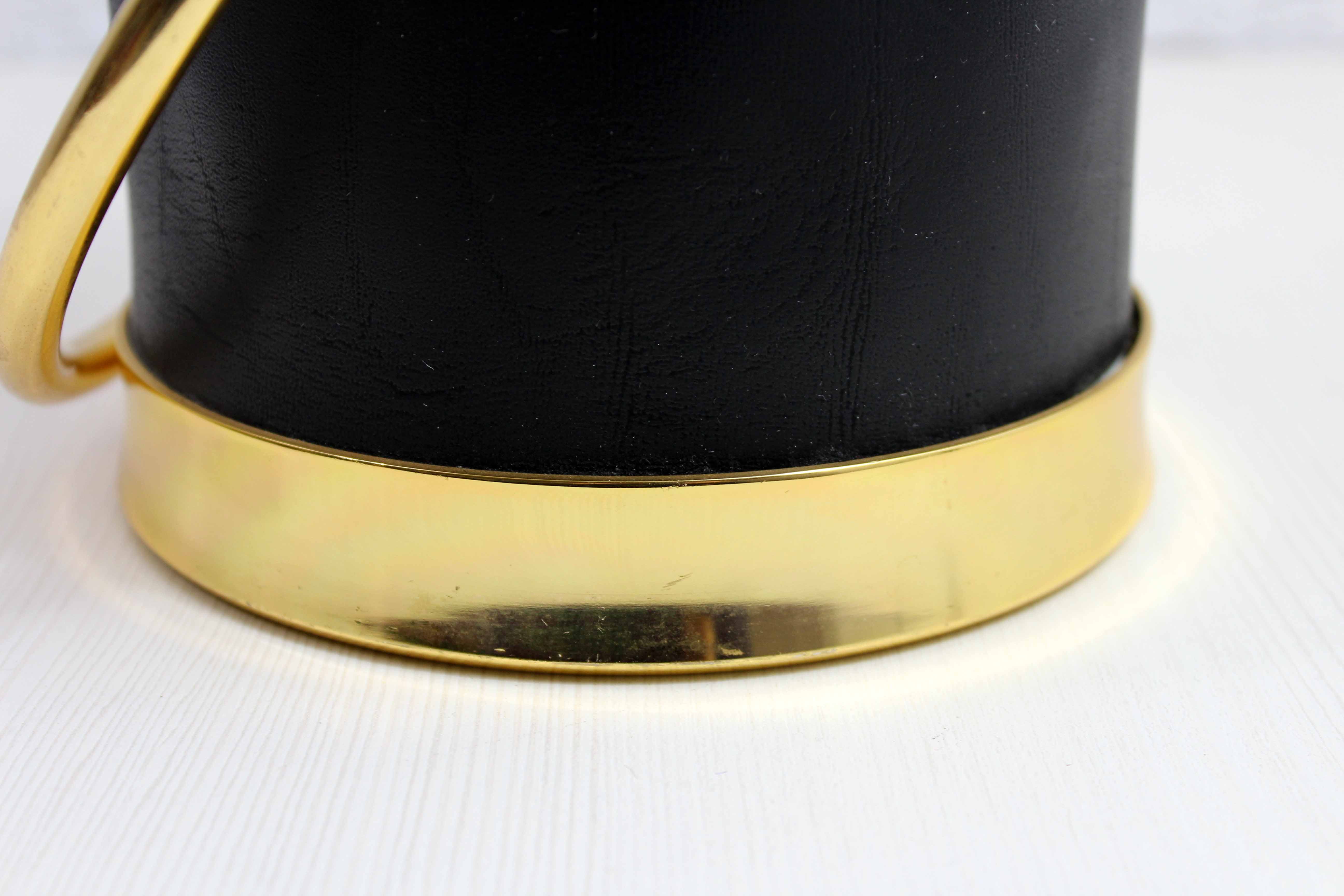 Vintage leather and brass ice bucket