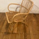 Fauteuil rotin vintage