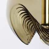 Grand cascading chandelier in smoked glass by Peill & Putzler, Germany, 1970s.