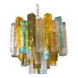 Contemporary Multicolored "Squared" Murano Glass Chandelier