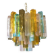 Lustre contemporain en verre de Murano multicolore "quadrillé"