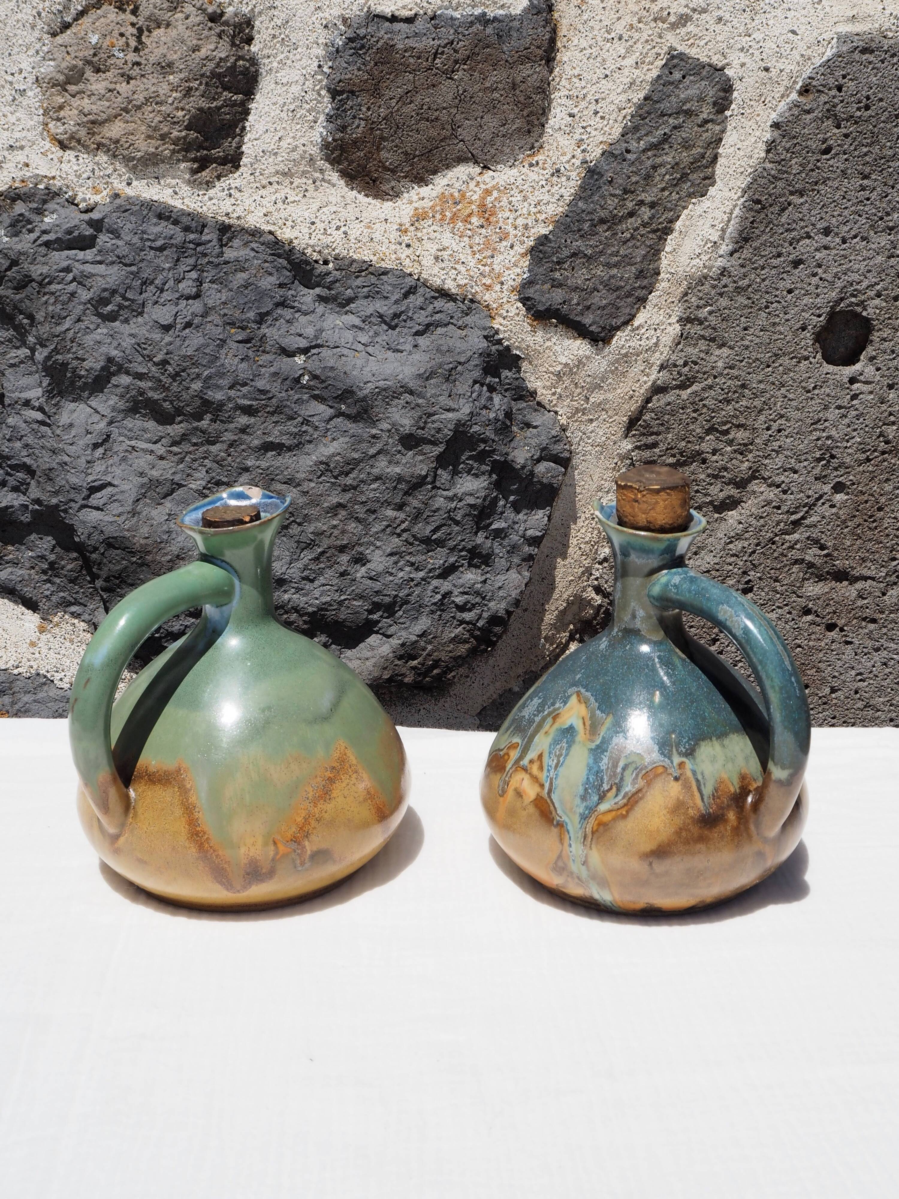 Navy blue sandstone liqueur jug