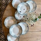 Set of 8 antique ironstone soup plates - Suzanne de Saint Amand model
