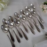 Manufrance 12 small silver-plated metal spoons / white