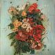Tableau huile sur panneau bouquet début XXeme.